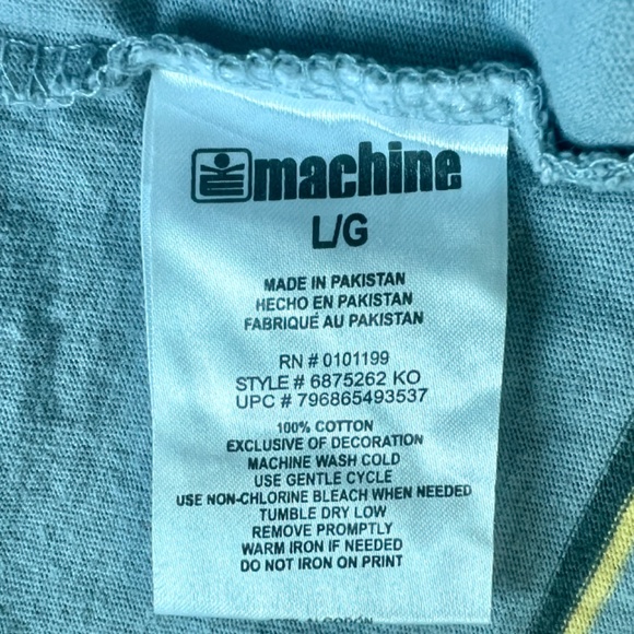 MK Machine Grey and Yellow Striped Cotton Polo Shirt! Sz L! - Picture 6 of 6